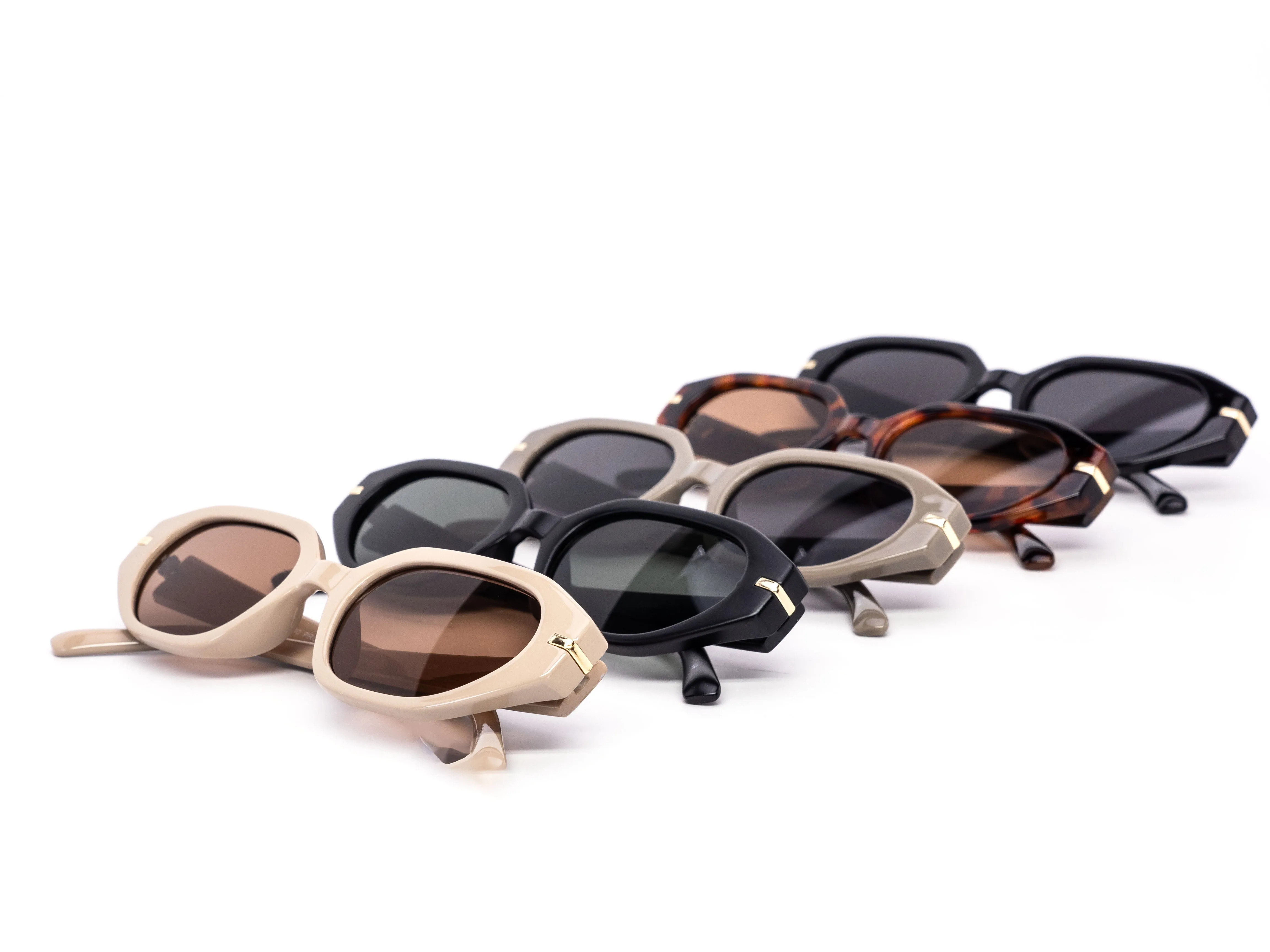 12 Pack: Chic Hexagonal Chunky Sophie Wholesale Sunglasses