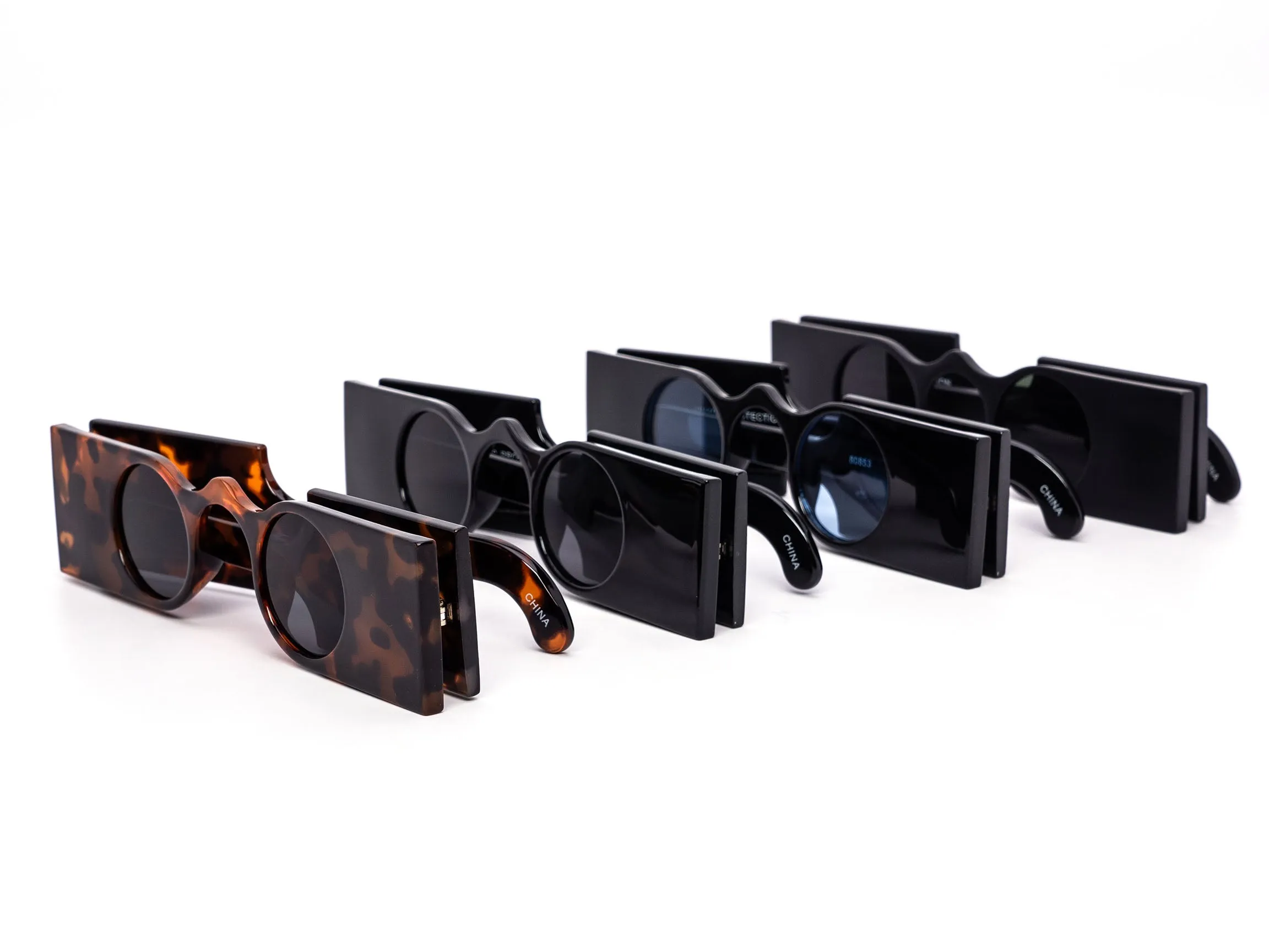 12 Pack: Fun Blocky Circle Chunky Wholesale Sunglasses