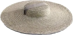 15Cm Wide Brim Straw Hat Flat Top Summer Beach Hat Women Ribbon Flat Top Hat Sun Hat
