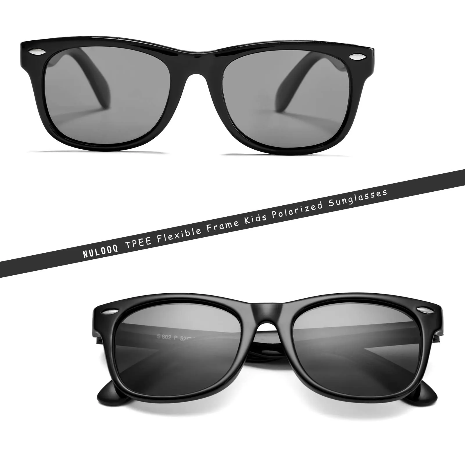 2 Pack Kids Polarized Sunglasses TPEE Unbreakable Flexible Frame for Boys Girls Age 3-8, 100% UV Protection 2 Pack - (Black   Blue Yellow) 45 Millimeters