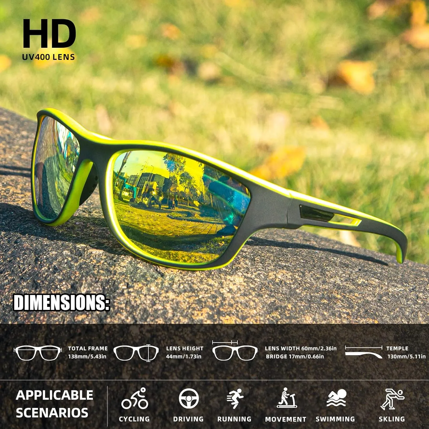 2 PACK Polarized Sports Sunglasses for Men Women Baseball Fishing Cycling Running Golf Motorcycle Tac Glasses