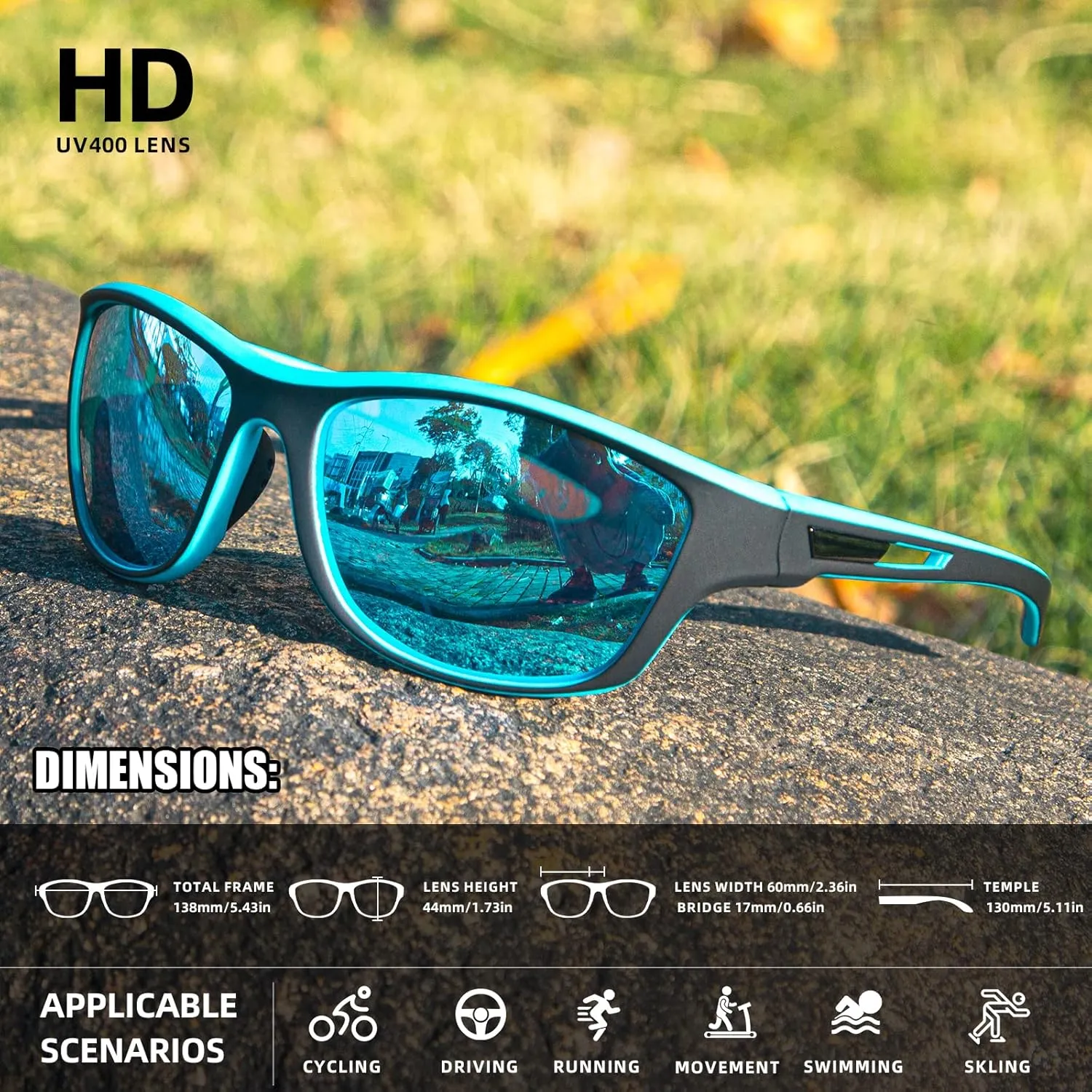 2 PACK Polarized Sports Sunglasses for Men Women Baseball Fishing Cycling Running Golf Motorcycle Tac Glasses