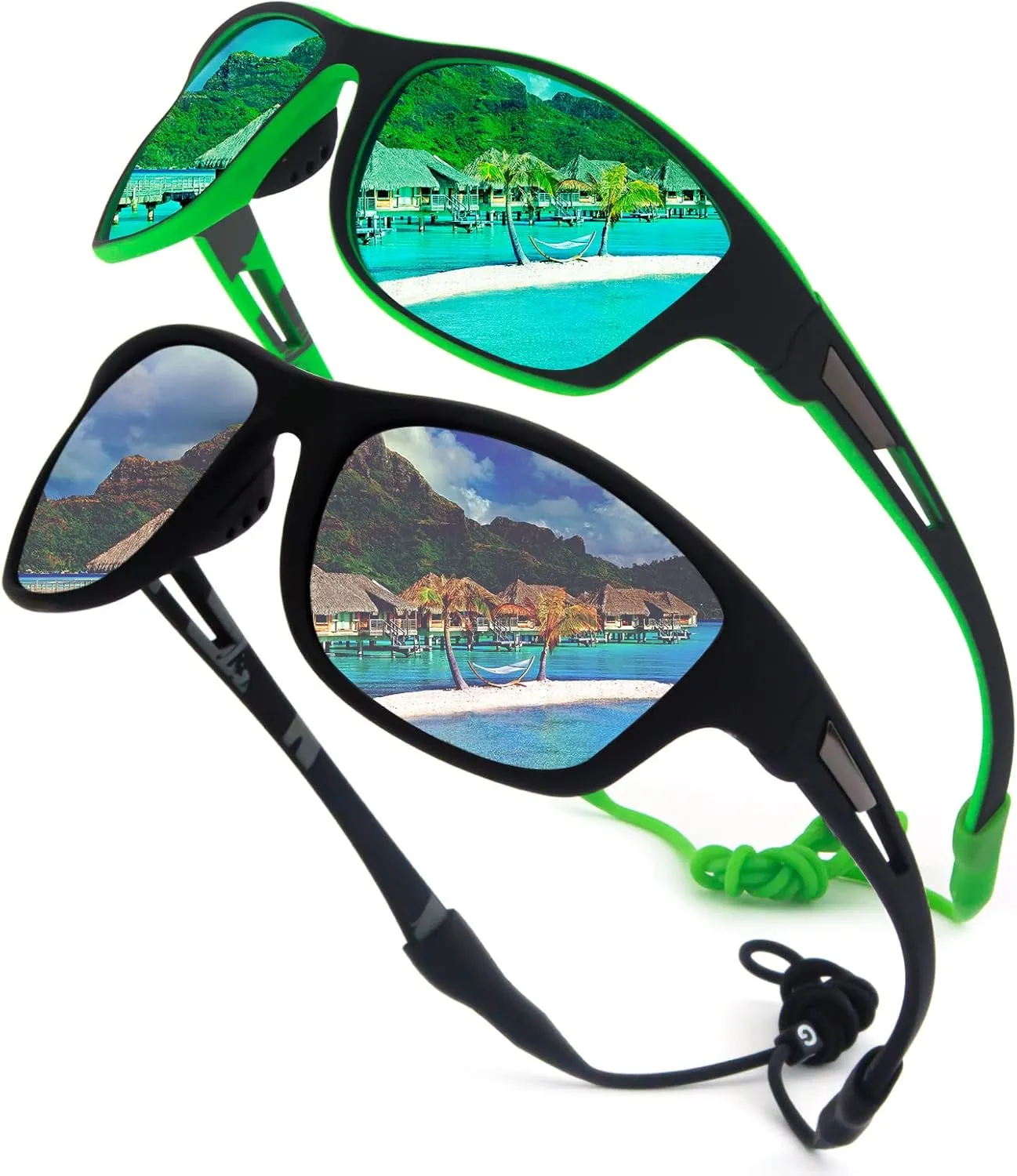 2 PACK Polarized Sports Sunglasses for Men Women Baseball Fishing Cycling Running Golf Motorcycle Tac Glasses