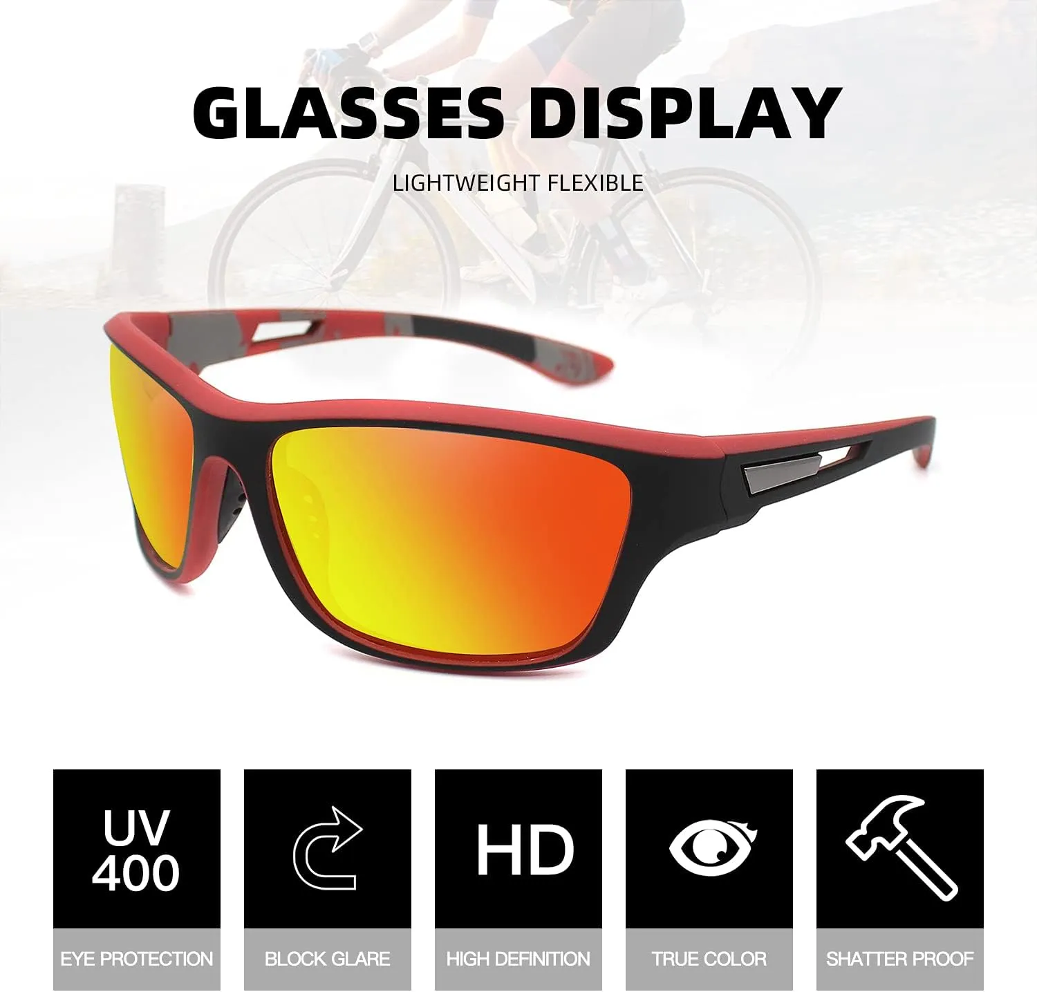 2 PACK Polarized Sports Sunglasses for Men Women Baseball Fishing Cycling Running Golf Motorcycle Tac Glasses