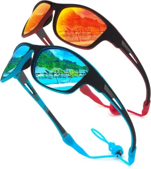 2 PACK Polarized Sports Sunglasses for Men Women Baseball Fishing Cycling Running Golf Motorcycle Tac Glasses