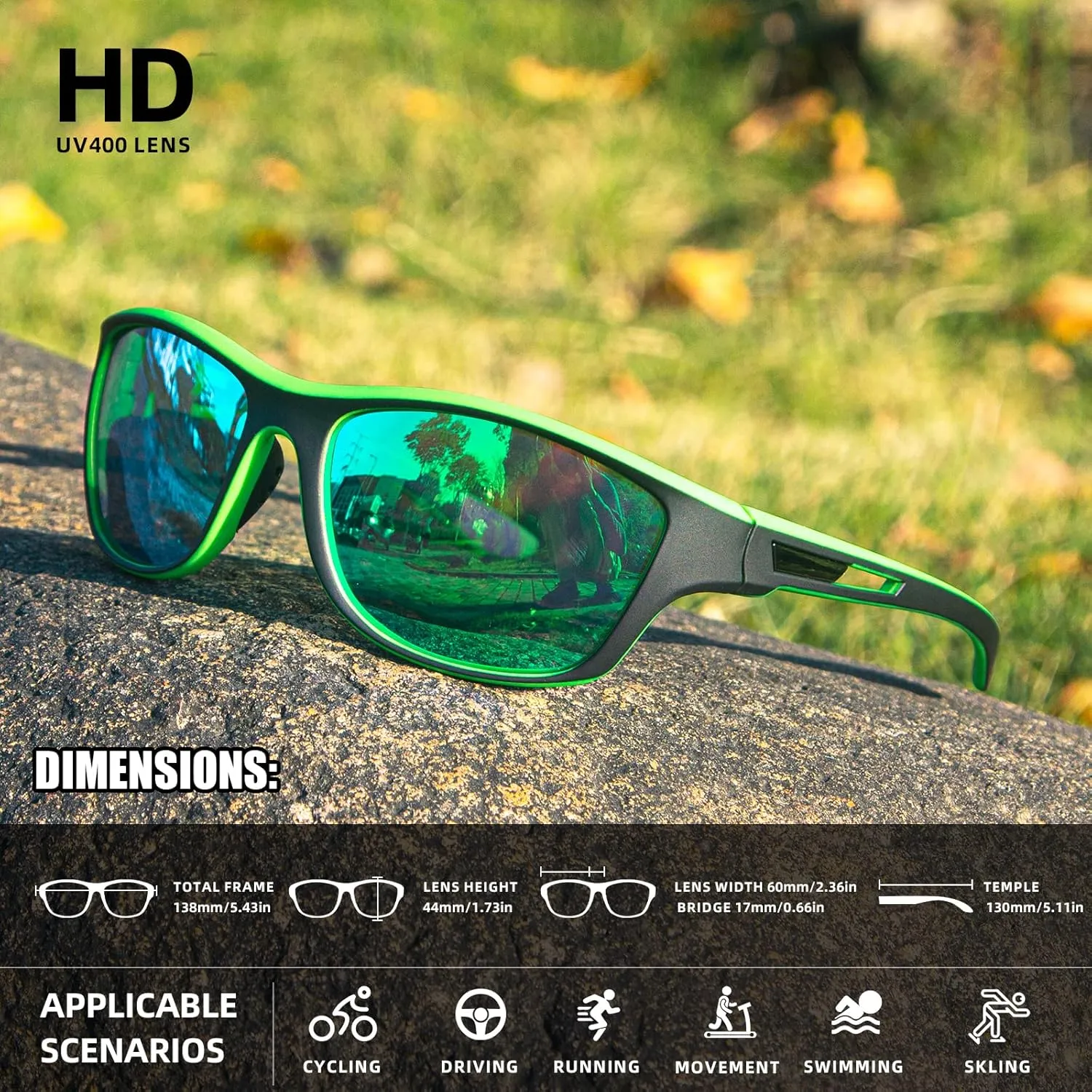 2 PACK Polarized Sports Sunglasses for Men Women Baseball Fishing Cycling Running Golf Motorcycle Tac Glasses