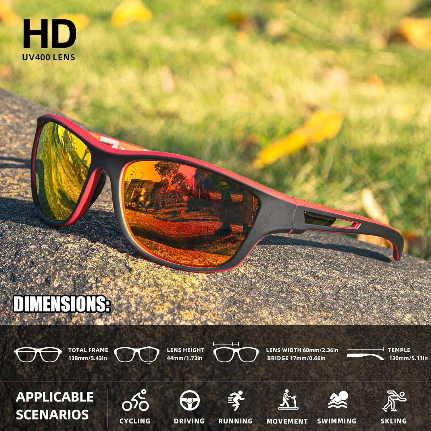 2 PACK Polarized Sports Sunglasses for Men Women Baseball Fishing Cycling Running Golf Motorcycle Tac Glasses