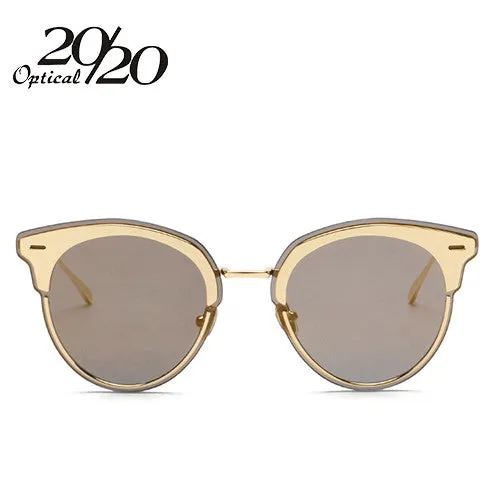20/20 New Pink Sunglasses Cat Eye Sunglasses Women Glasses Female Sun Glasses Luxury Fashion Women Eyeglasses oculos feminino