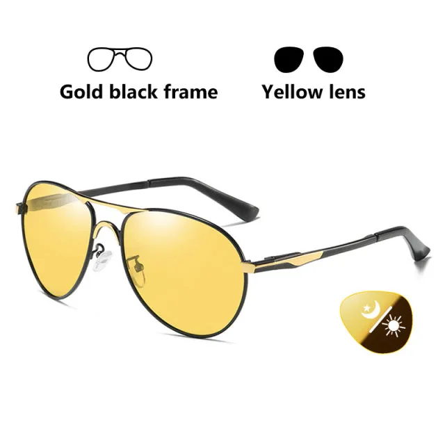 2022 New Trend Intelligent Aviation Photochromic Sunglasses Polarized Men Day Night Vision