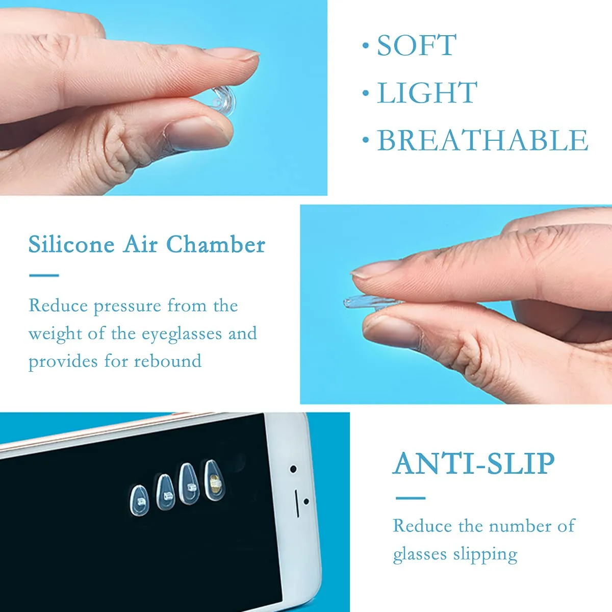 25 Pairs Eye Glasses Nose Pads, Silicone Screw-in Nose Pad Eye Glasses Repair Kit with Screws Screwdriver Tweezers Cleaning Cloth
