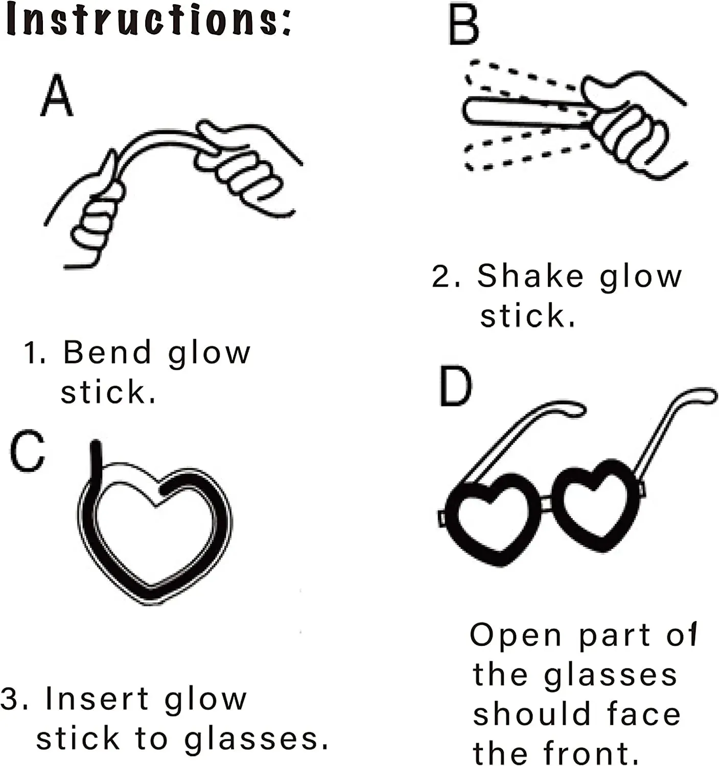 28Pcs Kids Valentines Cards with Heart Shaped Glasses and Light-up Glow Sticks-Classroom Exchange Gifts