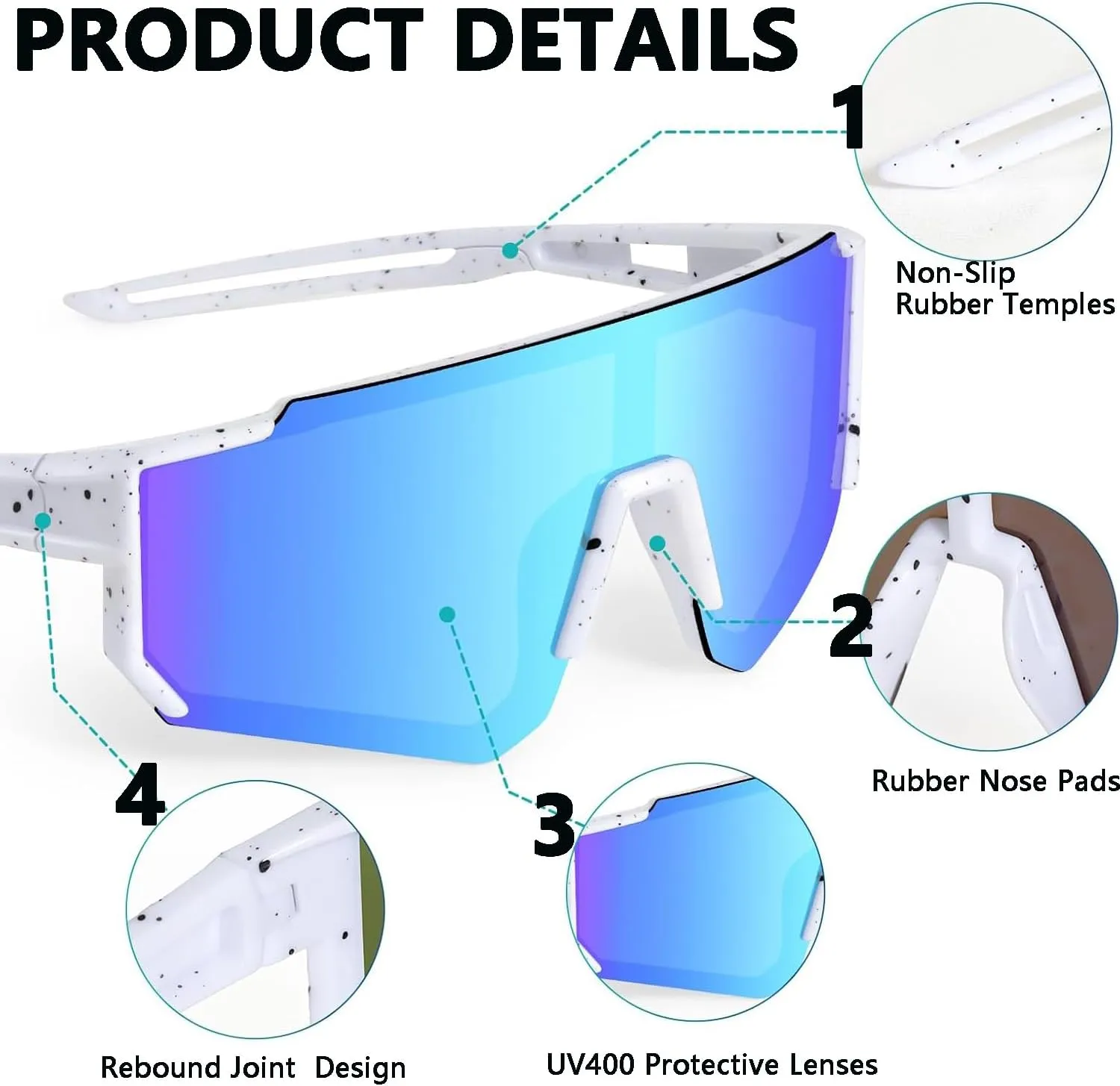 2PACK Kids Youth Baseball Sunglasses,Sports Sunglasses for Boys Girls,cycling Running Golf glasses