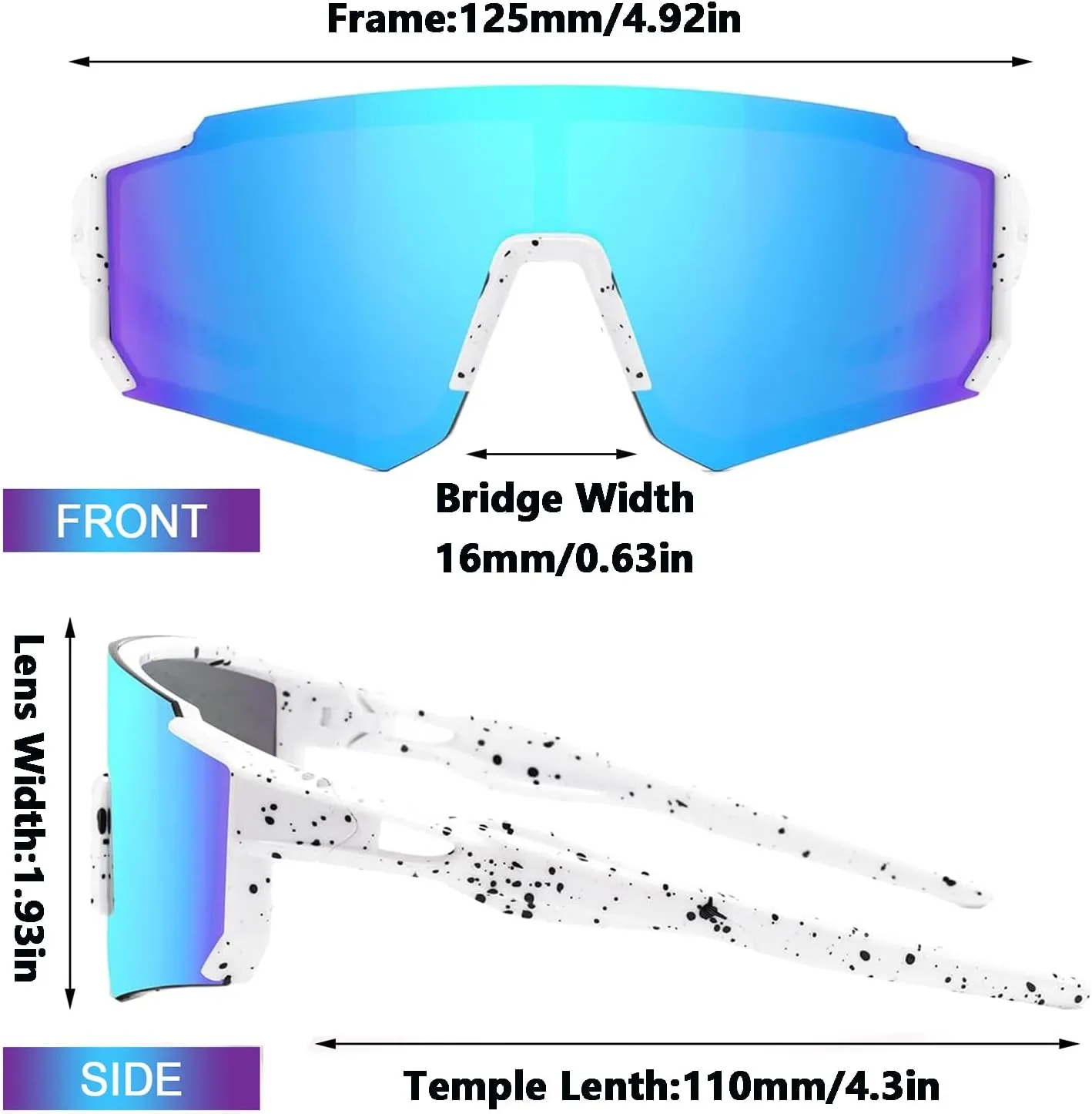 2PACK Kids Youth Baseball Sunglasses,Sports Sunglasses for Boys Girls,cycling Running Golf glasses