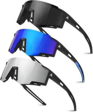 3 Pack Kids Polarized Sunglasses Youth Baseball Sunglasses for Boys Girls Age 6-14 Sports UV400 Protection SunGlasses