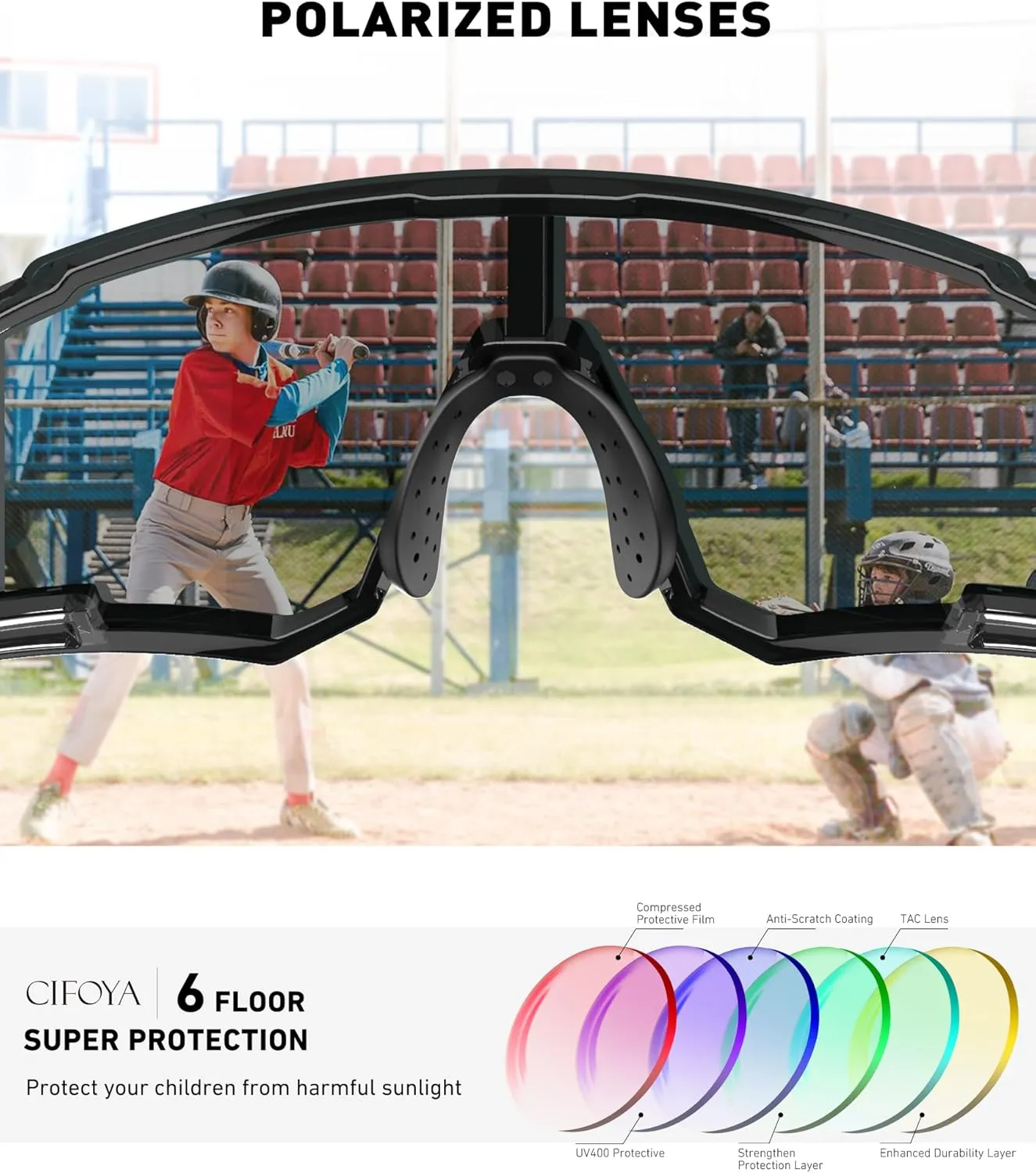 3 Pack Kids Polarized Sunglasses Youth Baseball Sunglasses for Boys Girls Age 6-14 Sports UV400 Protection SunGlasses