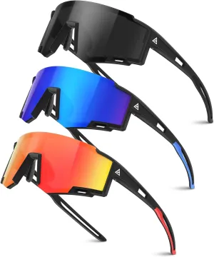 3 Pack Kids Polarized Sunglasses Youth Baseball Sunglasses for Boys Girls Age 6-14 Sports UV400 Protection SunGlasses