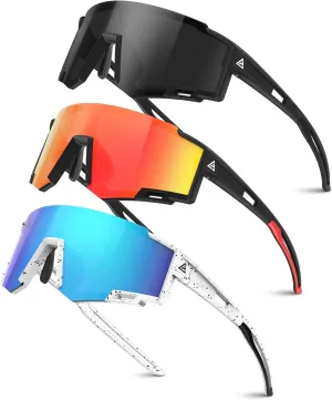 3 Pack Kids Polarized Sunglasses Youth Baseball Sunglasses for Boys Girls Age 6-14 Sports UV400 Protection SunGlasses