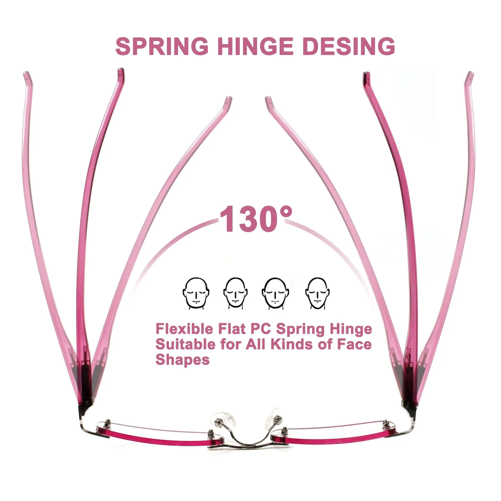 3-Pack Rimless Computer Reading Glasses Lightweight Spring Hinge Blue Light Blocking Readers for Women Men 3 Mix Clour-1 1.25 x