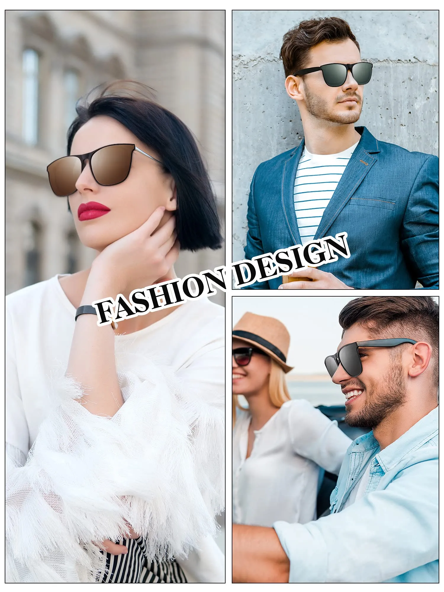 3 Pair Polarized Clip-on Sunglasses Anti-glare TR90 Frame Flip Up Driving Clip-on Glasses for Women and Men Stylish Colors