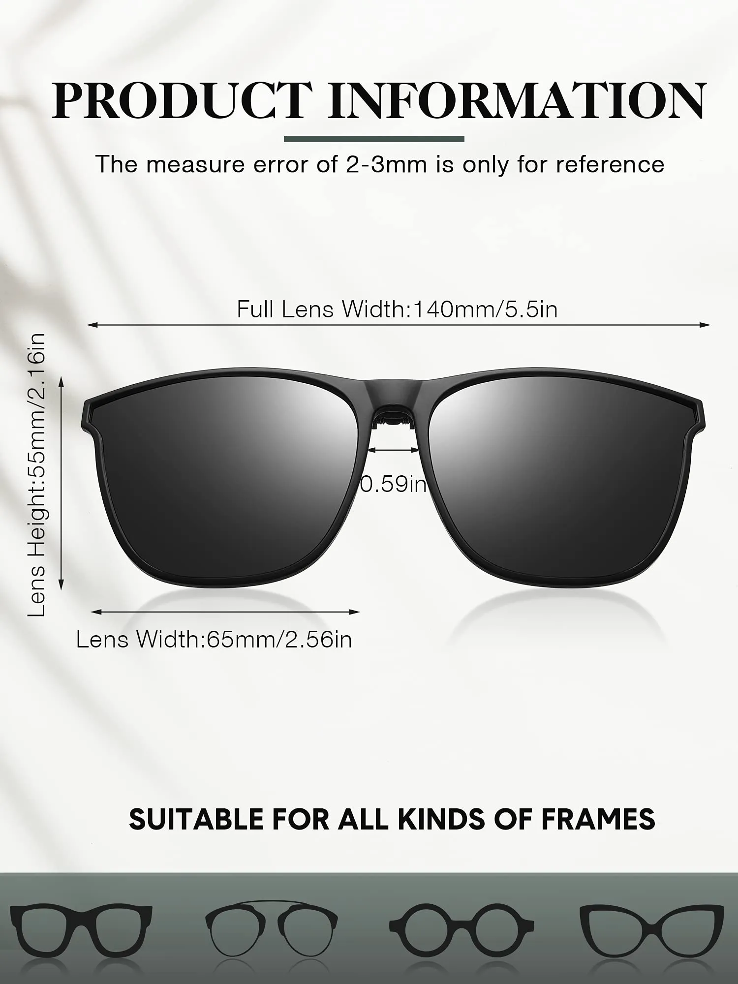 3 Pair Polarized Clip-on Sunglasses Anti-glare TR90 Frame Flip Up Driving Clip-on Glasses for Women and Men Stylish Colors