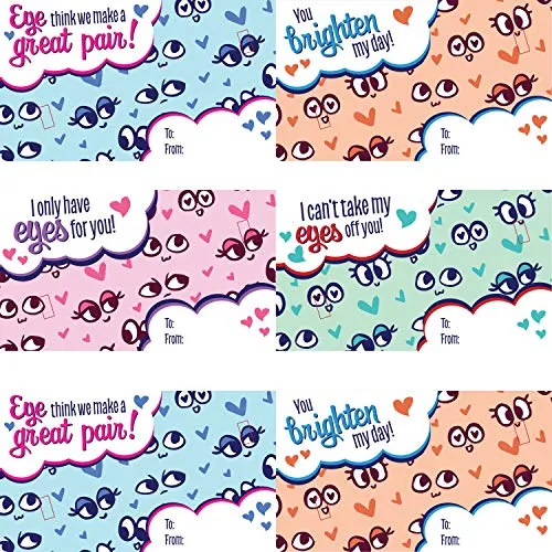 32 Valentines Day Shade Glasses for Kids & Gift Cards with Heart Shaped Shutter Valentine Party Favor, Valentine's Classroom Exchange, Classroom Prize Supplies, Valentine’s Greeting Cards