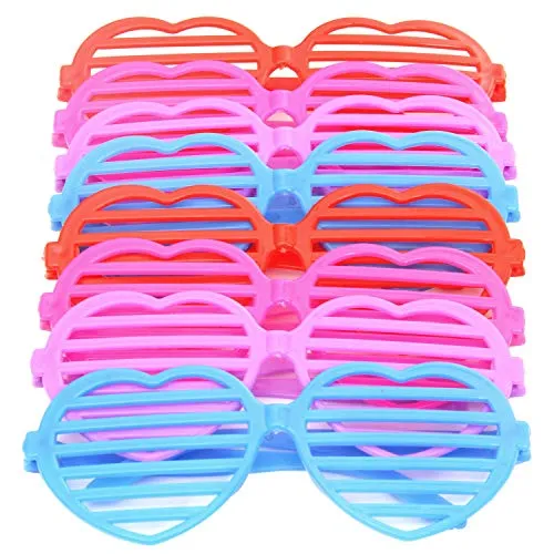 32 Valentines Day Shade Glasses for Kids & Gift Cards with Heart Shaped Shutter Valentine Party Favor, Valentine's Classroom Exchange, Classroom Prize Supplies, Valentine’s Greeting Cards