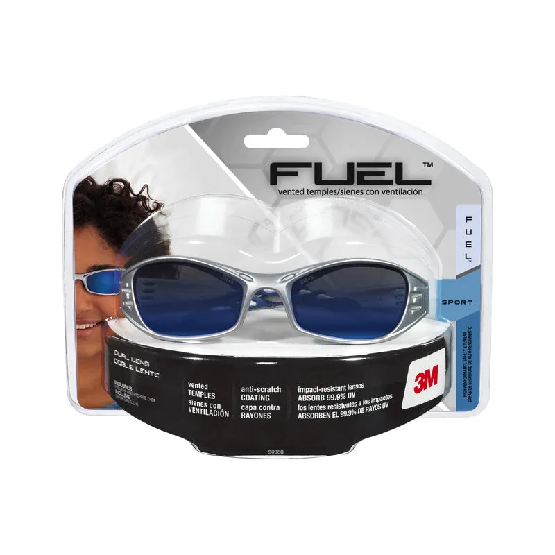 3M  Safety Glasses  Blue Lens Silver Frame 1 pc.
