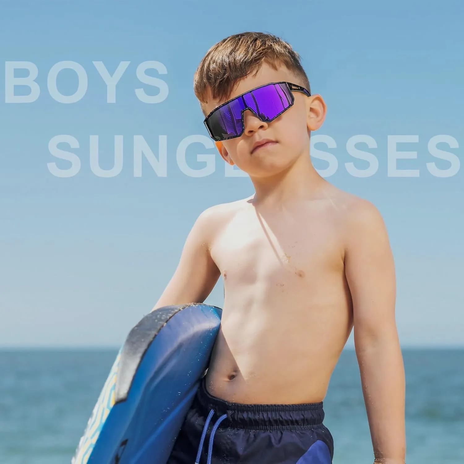 3PACK Kids Sunglasses for 6-14 Boys Girls, Youth Baseball and Cycling UV400 Protection Goggles
