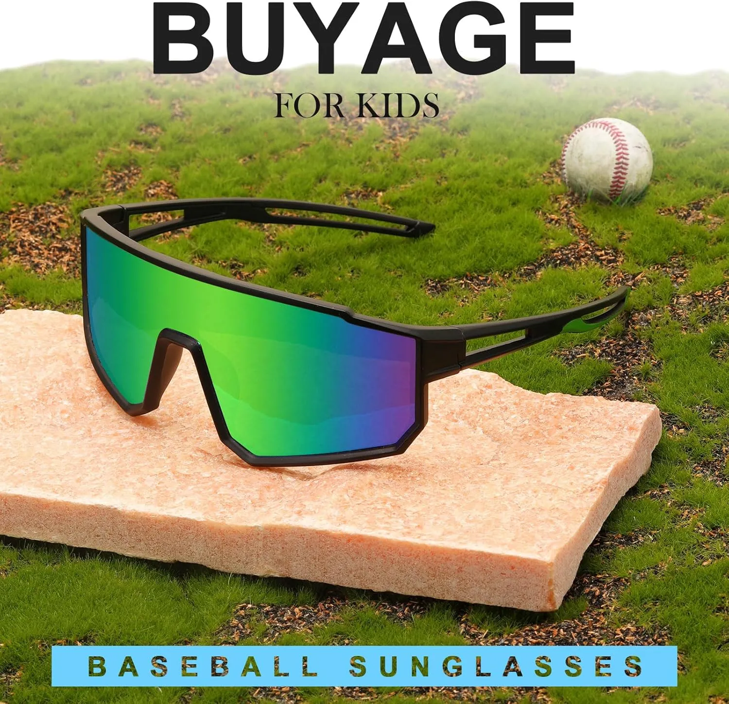3PACK Kids Sunglasses Youth Sports Sun Glasses for Girls Boys Polarized Baseball Softball Glasses Cycling Shades