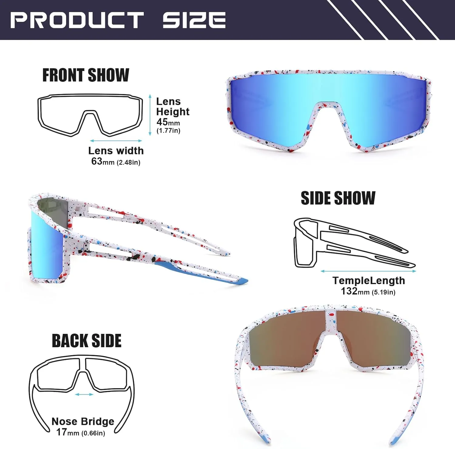 3PACK Kids Sunglasses Youth Sports Sun Glasses for Girls Boys Polarized Baseball Softball Glasses Cycling Shades
