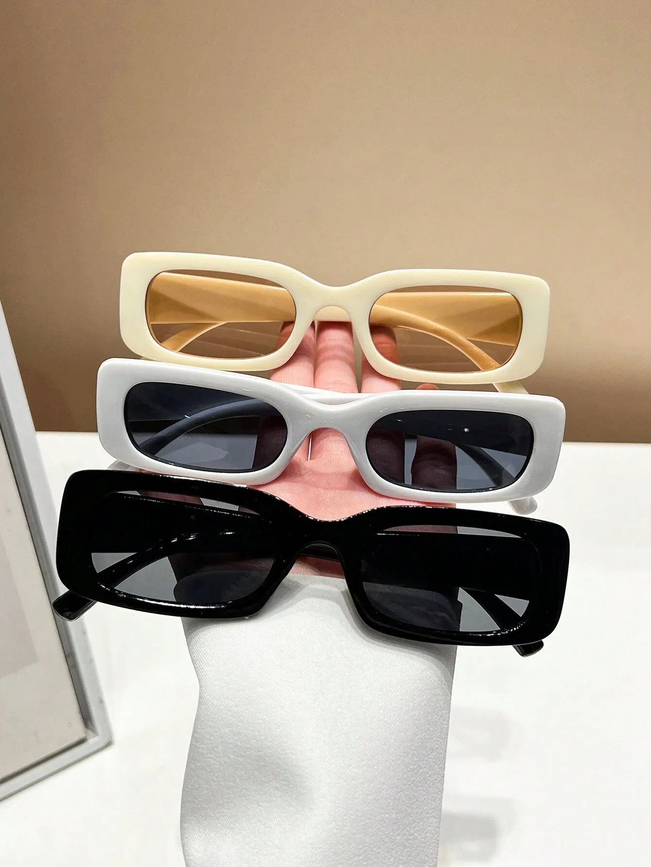 3pcs Trendy Y2K Square Cute Daily Fashion Eyeglasses For Men & Women