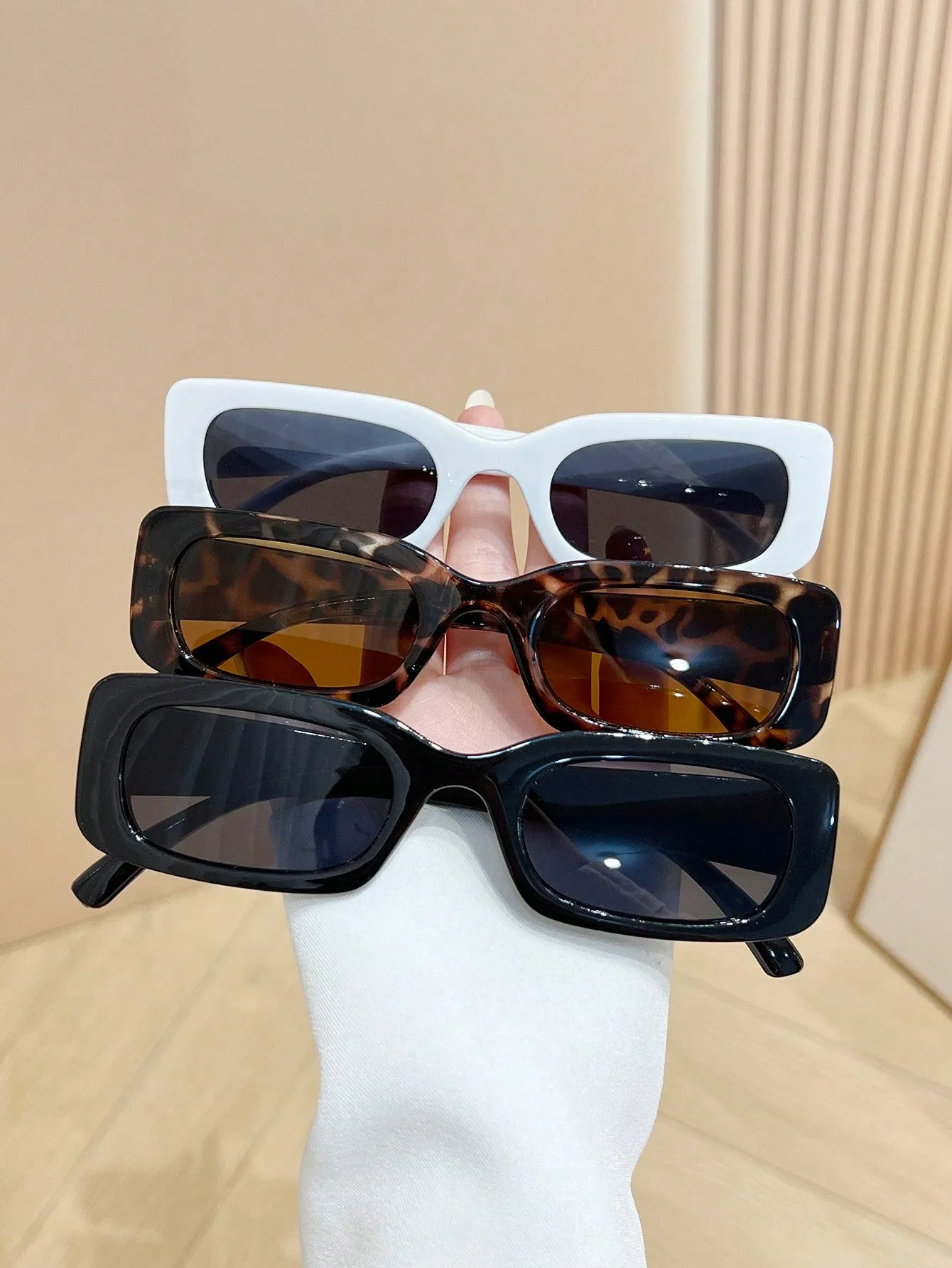 3pcs Trendy Y2K Square Cute Daily Fashion Eyeglasses For Men & Women