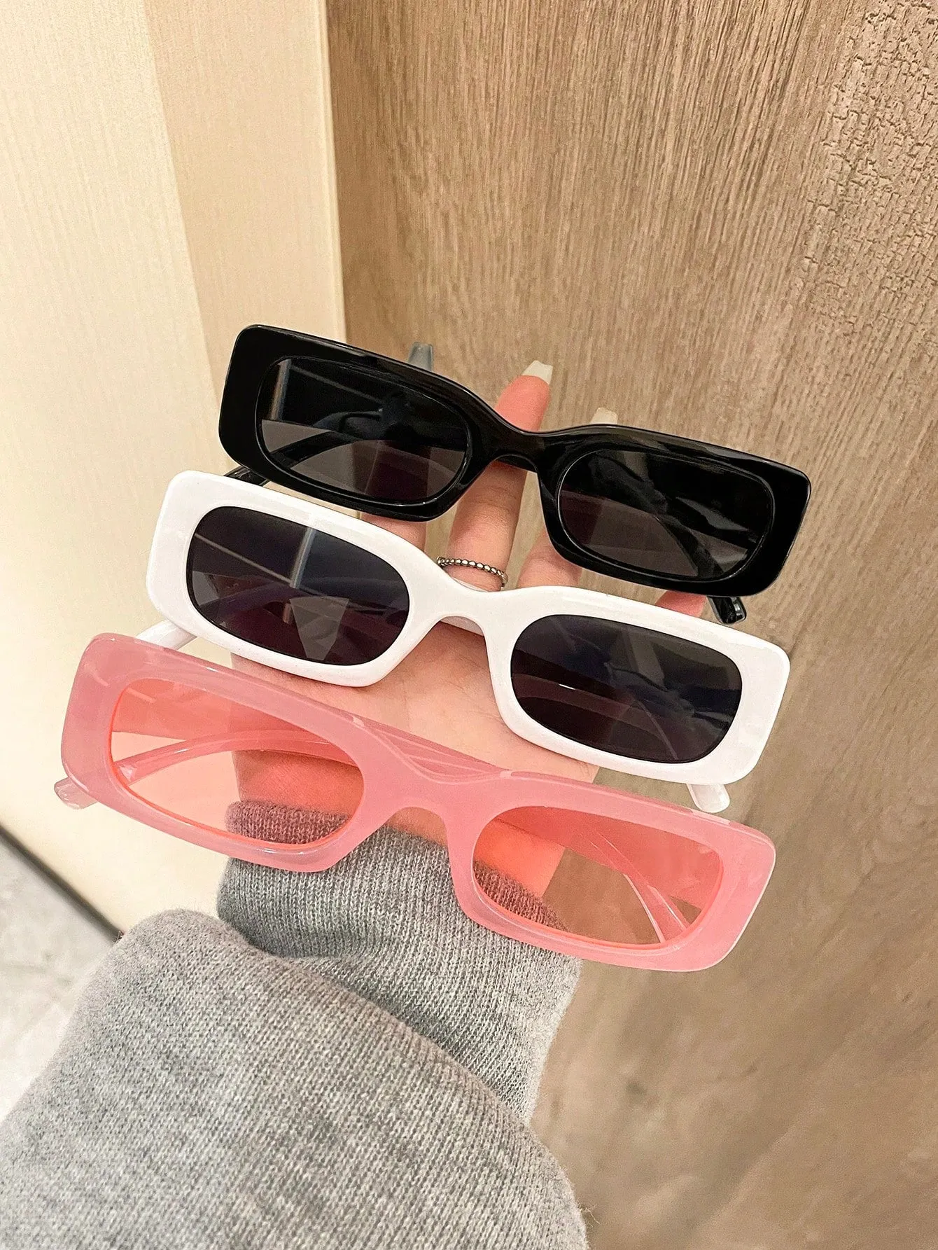 3pcs Trendy Y2K Square Cute Daily Fashion Eyeglasses For Men & Women