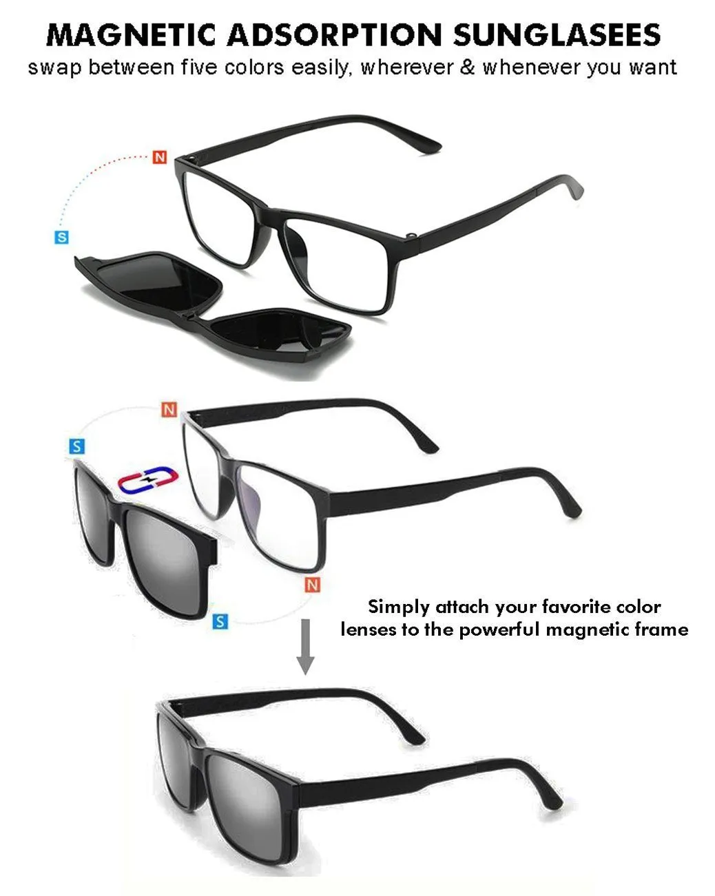 5-in-1 Swappable Sunglasses