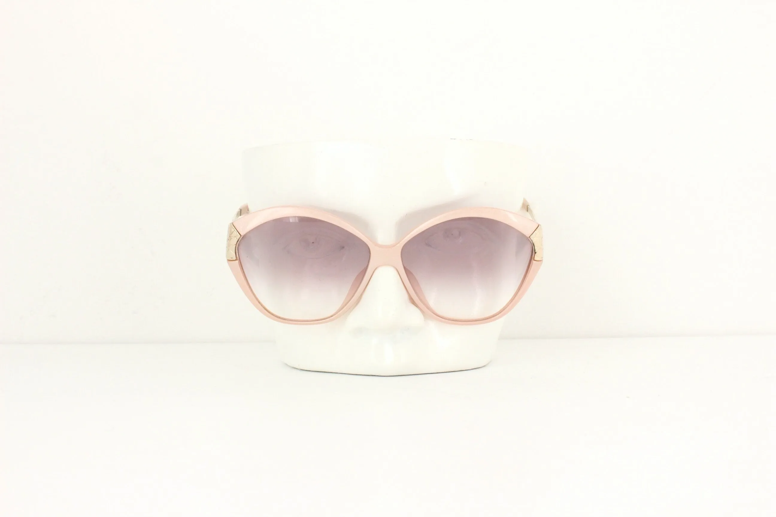 80s CHRISTIAN DIOR Pearlescent Pink Oversized Sunglasses