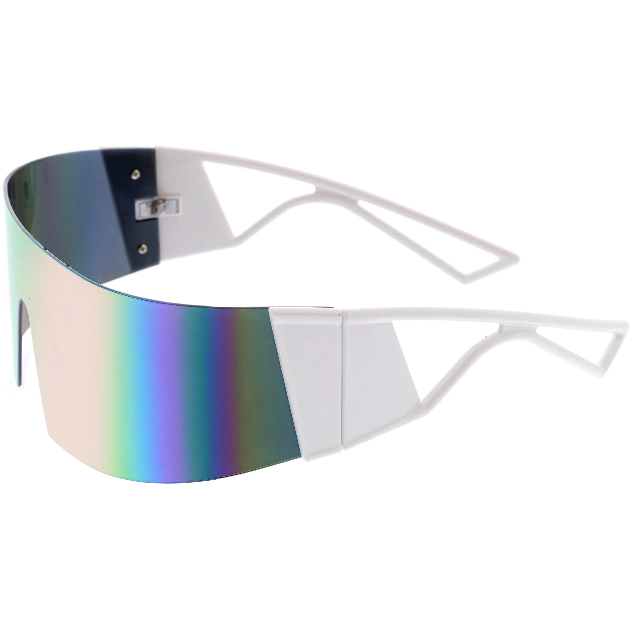 80s Retro Wrap Around One Piece Futuristic Sunglasses D305