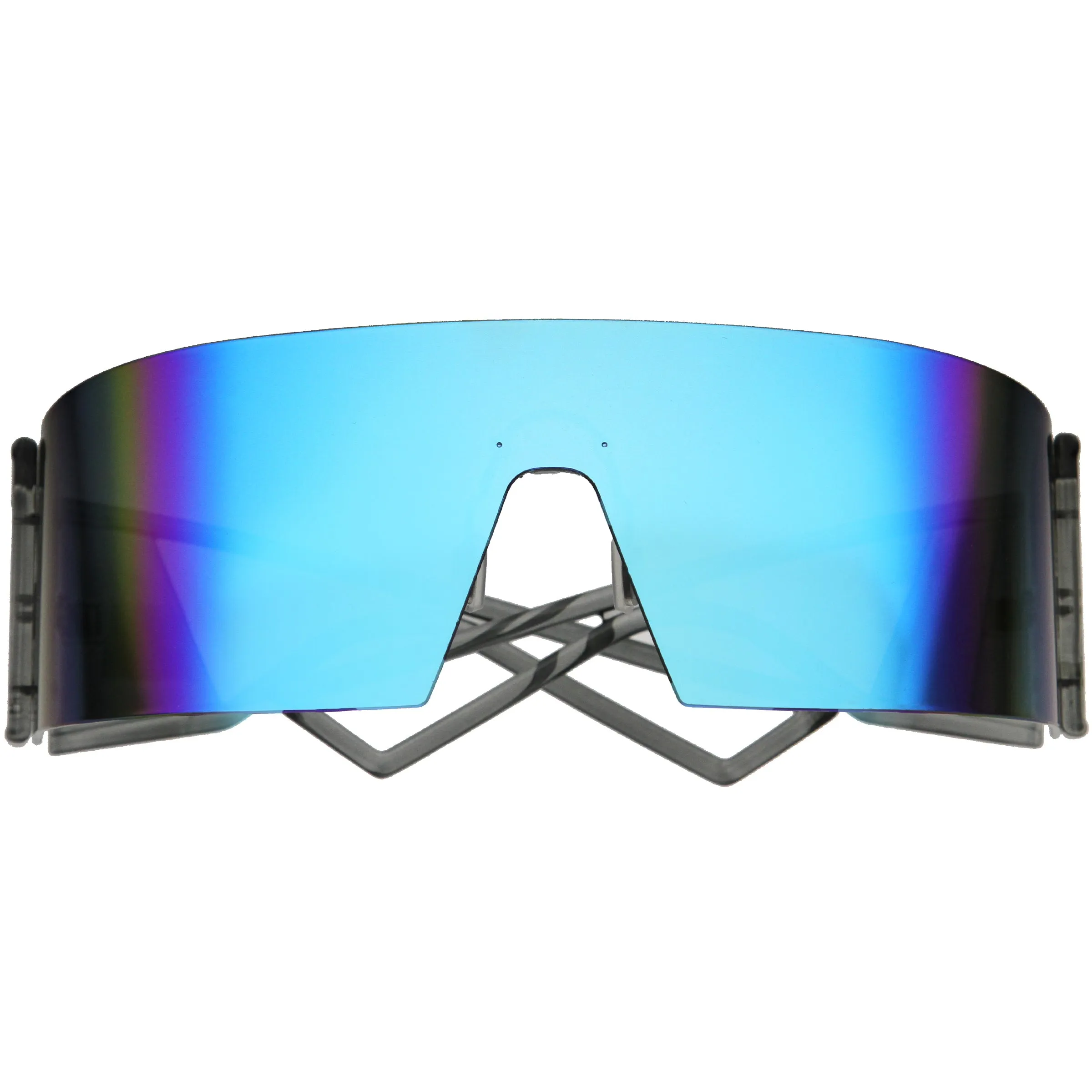 80s Retro Wrap Around One Piece Futuristic Sunglasses D305