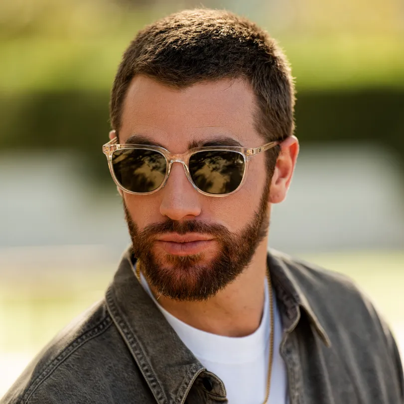 ABNER Unisex Polarized Sunglasses in Champagne Crystal by WMP Eyewear