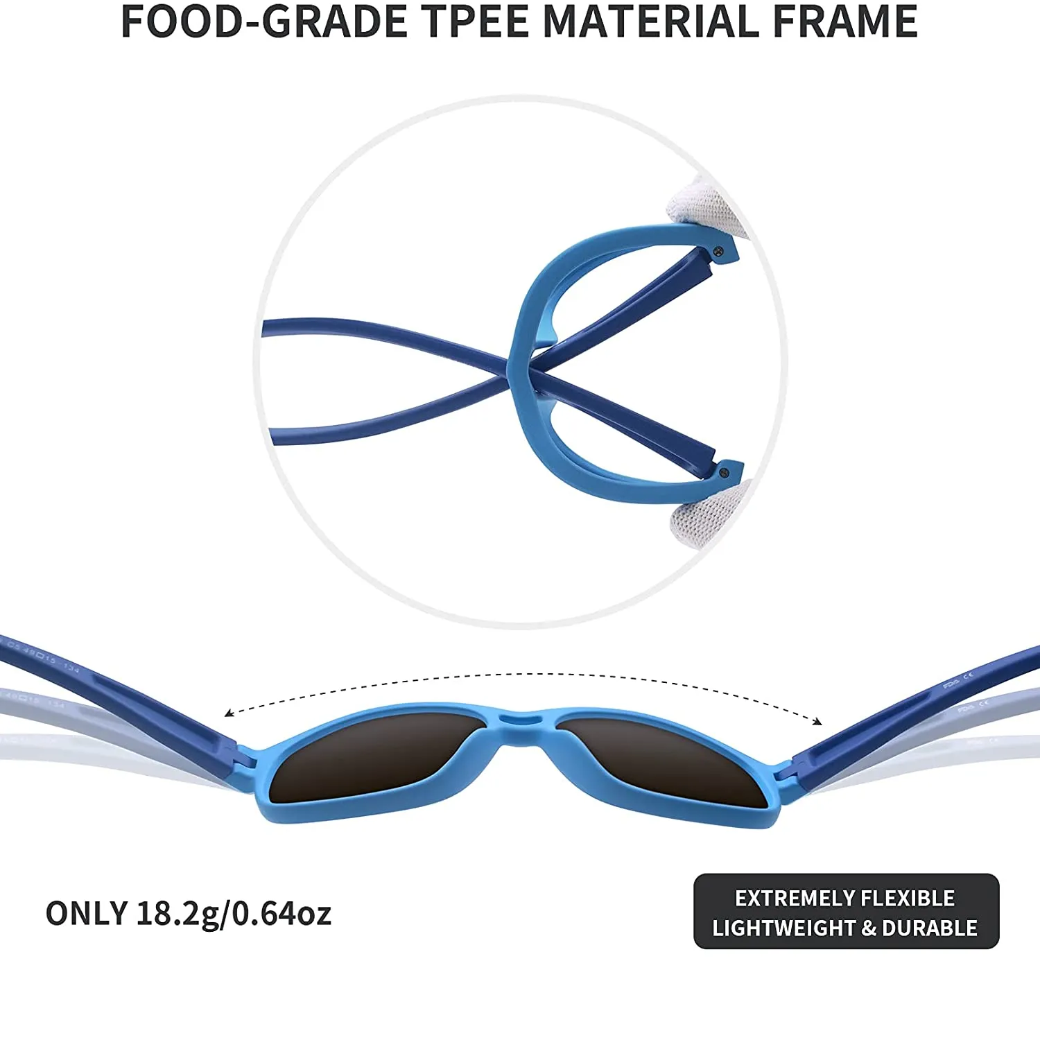ACBLUCE | Sunglasses For Children | TPEE Unbreakable Frame