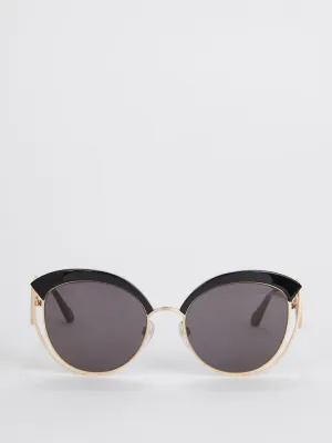 Acetate Cat Eye Logo Sunglasses