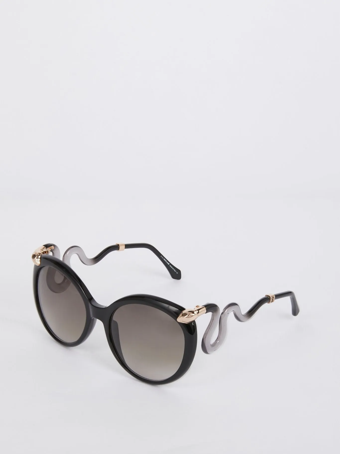 Acetate Round Snake Detail Sunglasses