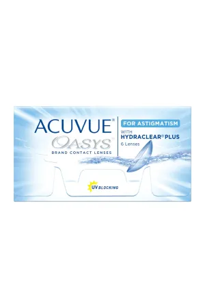 ACUVUE OASYS for Astigmatism contact lenses - 2-week lenses for day and night with -2 dpt, Cyl -0.75, Ach 90 & BC 8.6 - UV protection, protection against drying out & comfortable to wear - 6 lenses