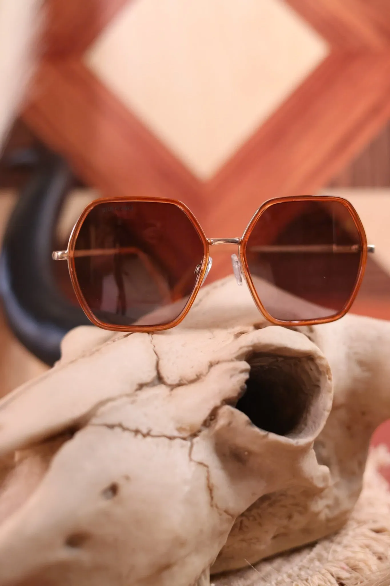 Addyson Beige and Gold Polarized Sunglasses