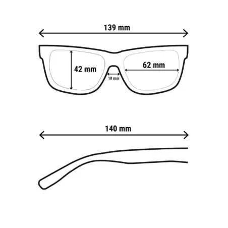 Adults category 3 hiking sunglasses mh140

- Black