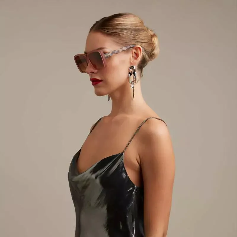 ALESSIA BUTTERFLY SUNGLASSES - Pink Havana