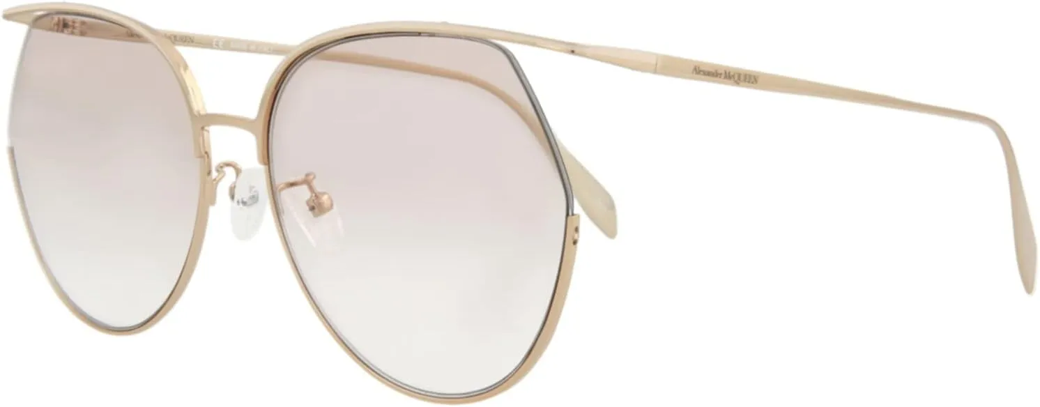 Alexander McQeen Women's Round Sunglasses, Gold/Pink