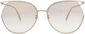 Alexander McQeen Women's Round Sunglasses, Gold/Pink