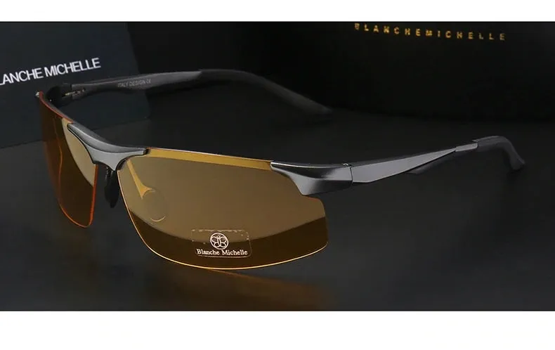 Aluminum Magnesium Men Sunglasses Night Vision Glasses
