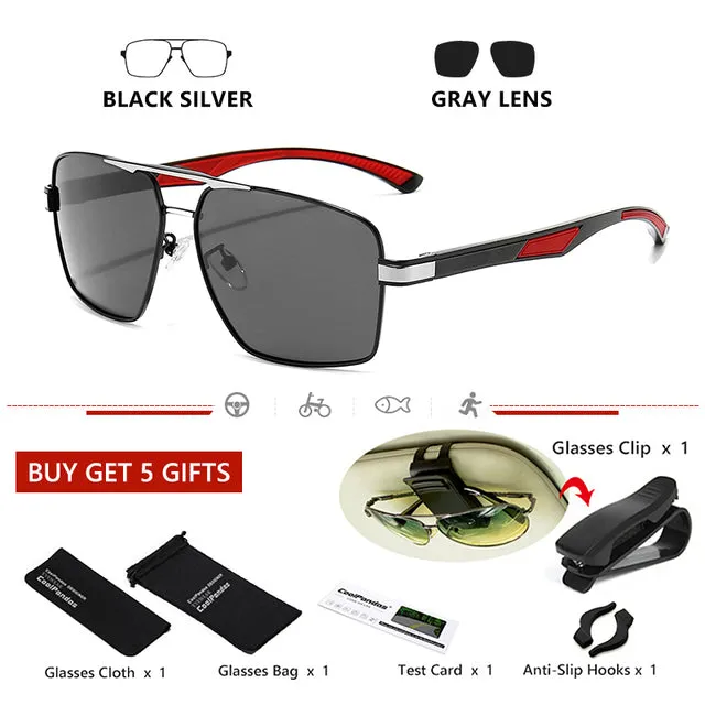 Aluminum Men Sunglasses Polarized for Male HD Photochromic Day Night Vision