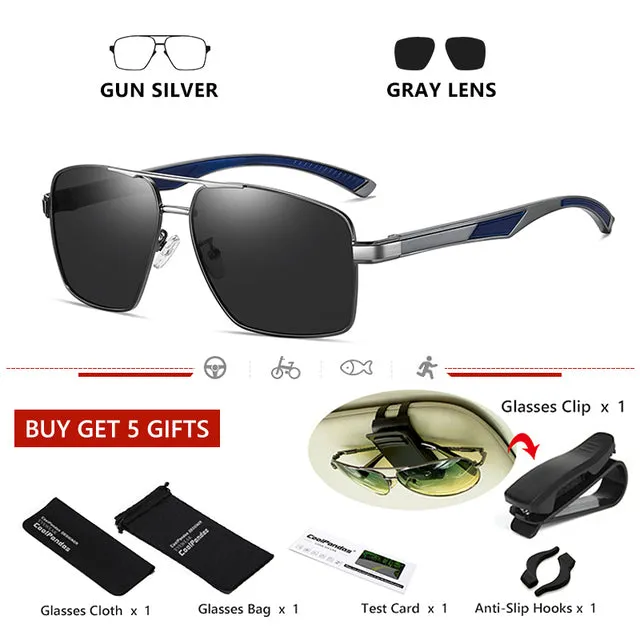 Aluminum Men Sunglasses Polarized for Male HD Photochromic Day Night Vision